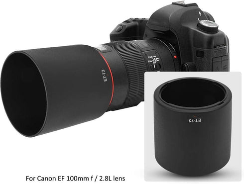 ET-73 Plastic Black Camera Lens Hood for Canon EF 100mm f/2.8L Macro is USM Lens, Camera Lens Hood