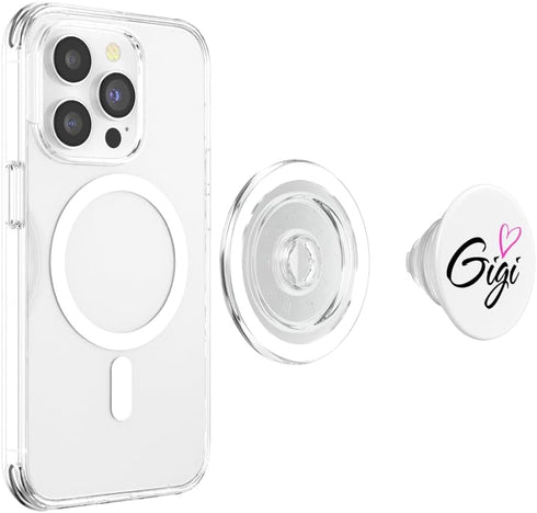 Glorious Grandma Names Gigi with Pink Heart Fun Aunt Grandma Mom Gift PopSockets PopGrip for MagSafe