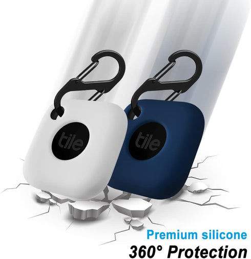 Geiomoo Silicone Case for Tile Mate 2022, Soft Scratch Resistant Cover with Carabiner (2 Pack)