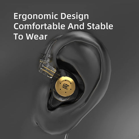 KZ EDX PRO Wired Earbuds: 10mm Dynamic Driver IEMs, Heavy Bass Stereo HiFi, Detachable Cable, Audiophile Fit (Black)