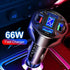 66W 4 Ports USB Cigarette Lighter Adapter, Fast Charging Adapter with Voltage Monitor LED Display, Compatible with