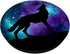 Galaxy Wolf Star Surreal Wild Lone Wolves Double-Exposure PopSockets Adhesive PopGrip