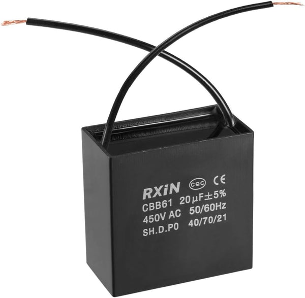 uxcell Ceiling Fan Capacitor CBB61 20uF 450V AC for Water Pump Motor Generator