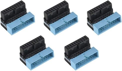 5PCS USB 3.0 19-Pin Motherboard Connector Internal Header, Male to Female Extension Adapter