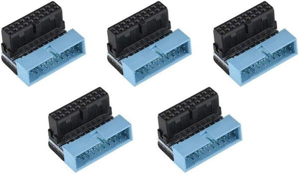 5PCS USB 3.0 19-Pin Motherboard Connector Internal Header, Male to Female Extension Adapter