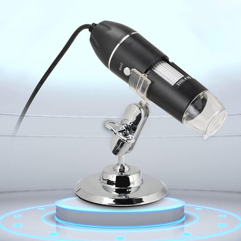 USB Microscope, 1600X Digital Electron Microscope USB Video Camera, 2MP with 8 LED, Macro Lens, High Speed DSP