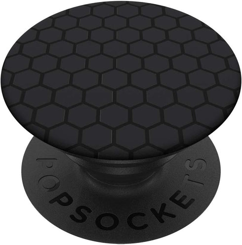 PopSockets PopGrip: Swappable Grip for Phones & Tablets, Matte Black Honeycomb Pattern Hexagon Cell Phone Case Gift