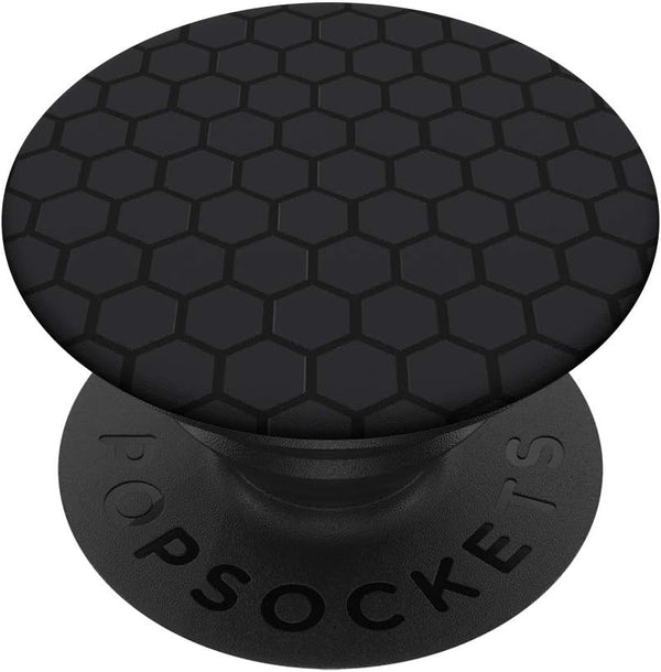 PopSockets PopGrip: Swappable Grip for Phones & Tablets, Matte Black Honeycomb Pattern Hexagon Cell Phone Case Gift