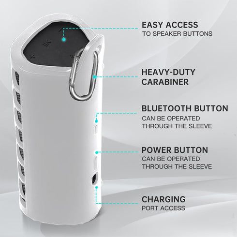Protective Carrying Silicone Case for Sonos Roam 2 / Sonos Roam Wireless Portable Bluetooth Speaker, White