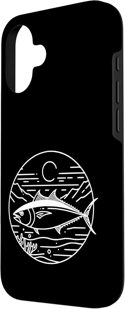Jimbeels 16 Line Art Tuna Fish Ocean Scene Minimalist Design Case for iPhone