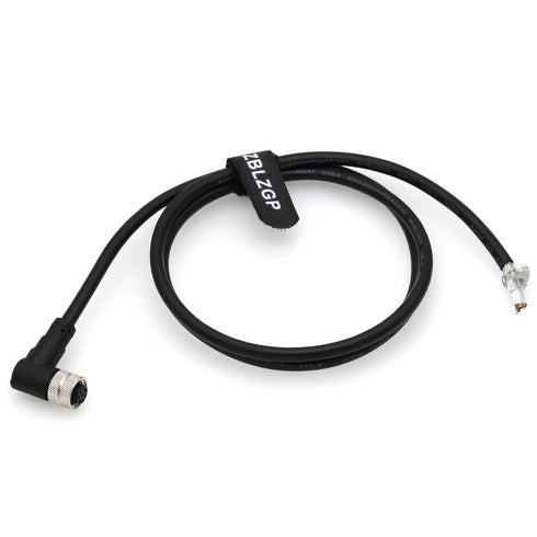 M12 A-Code Elbow 8 Pin Female Sensor Connector Shielded Cable to Flying Leads for Industrial Automation 1M/3.3FT