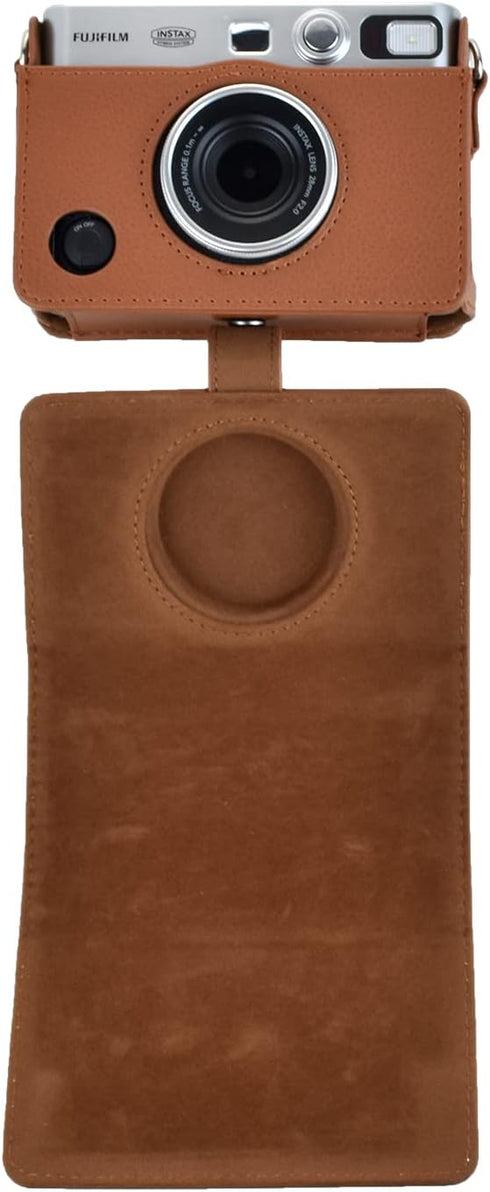 Rieibi Instax Mini EVO Case, Vintage PU Leather Protective Case for Fuji Instax Mini EVO Instant Camera - Brown