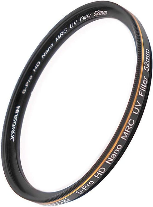 52mm UV Filter, S-Pro HD Nano MRC Camera Ultraviolet Protection Filter, Multicoated, Ultra-Slim, Lens Cloth Kit.