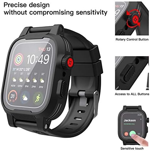for Apple Watch Case 44mm, IP68 Waterproof Full Body Protection Case with Screen Protector for iWatch Series