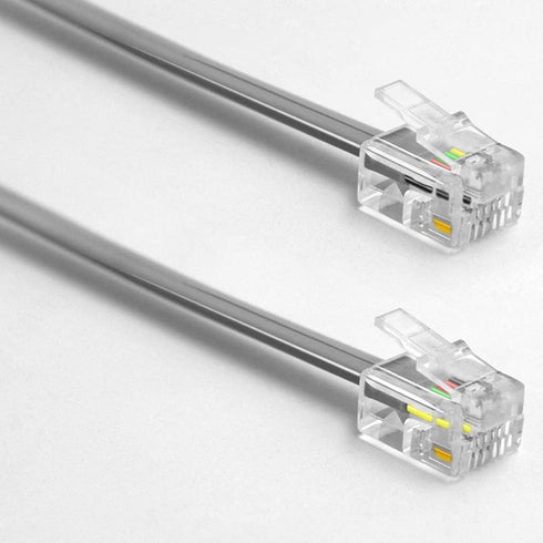 NECABLES 2 Pack 8 Inch Short Telephone Cord, Wall Phone Cable for Landline RJ11 Male to Male