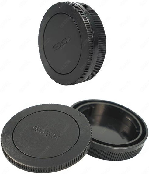 Body Cap & Rear Lens Cover for Canon EF-M Mount Camera and Lens, Compatible with Canon EOS M50 Mark II M200 M100 M50 M6