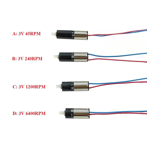 ATNVSE 3V 3.7V 45RPM-6400RPM 6mm 1Pcs(Model 6400RPM) DC Mini Tiny Planetary Gearbox Gear Reducer Motor Mini Coreless