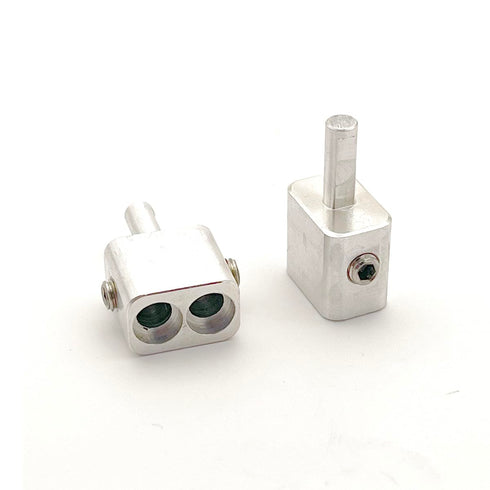 Pair of Aluminum Dual 8 Gauge to Single 8 car Audio Dual Speaker Gauge Amplifier -Four Stainless Steel Screws