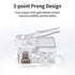 RJ11 6P4C Pass Through Connectors, 25 Pieces Pack, Male Plug for Telephone Line Cable, AV00501