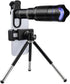 Andoer 40X Mobile Phone Telephoto Lens Kit with Clip, Mini Tripod, Remote Shutter for Hiking, Camping, Wildlife