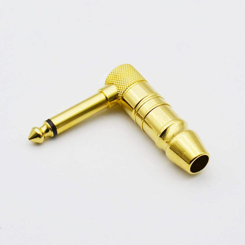 1/4" TS to 1/4" TS Right Angle Gold Speaker Cable, 3 Feet, Black, Pack of 2