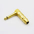 1/4" TS to 1/4" TS Right Angle Gold Speaker Cable, 3 Feet, Black, Pack of 2