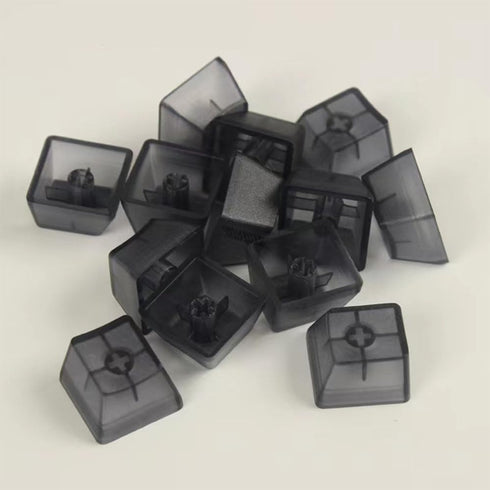 OEM Profile Blank Keycaps ABS Frosted Transparent Translucent 1U R4 Keycap for MX switches Mechanical Keyboard (Transparent Black, 20pcs) by Elacgap