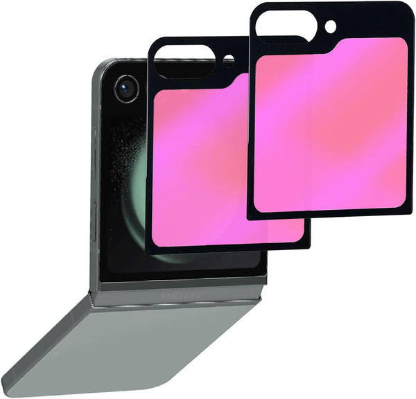 2 Pack Anti-Spy Tempered Glass Screen Protector for Samsung Galaxy Z Flip 5 2023 - Mirror, Full Coverage, Colorful.