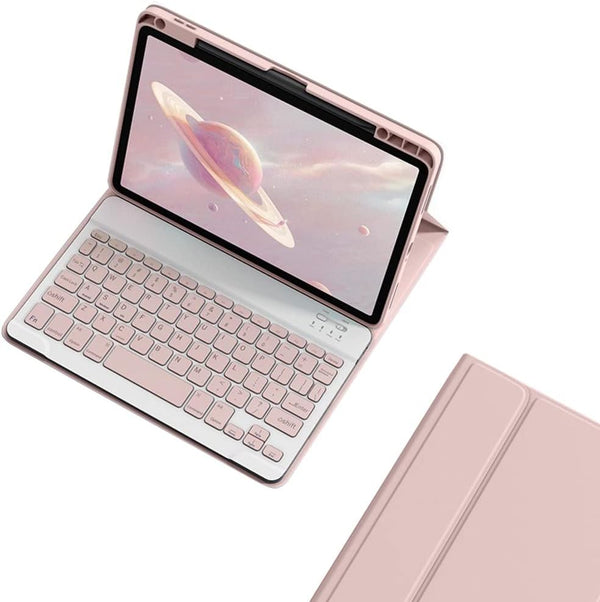iPad Pro 13 inch M4 Keyboard Case, Magnetic Detachable Bluetooth Keyboard Cover with Pencil Charging Support, Pink