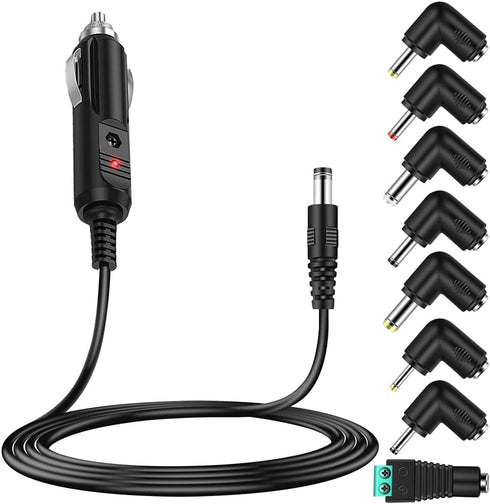 12v Car DC Charger Power Cord with 8 Connectors for Portable DVD Player, Car DVR, GPS, Bluetooth Speakers, and More