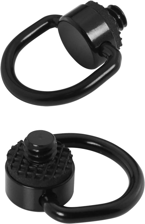 2 Pack D-Type Screw Stainless Steel D Ring Screw for Tripod DSLR Cameras, Quick Release Wrist Strap Sling - Black