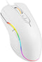 Wired Gaming Mouse - RGB Ergonomic LED Backlit USB Gamer Mouse for Windows, Mac, and Linux OS, White