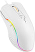 Wired Gaming Mouse - RGB Ergonomic LED Backlit USB Gamer Mouse for Windows, Mac, and Linux OS, White