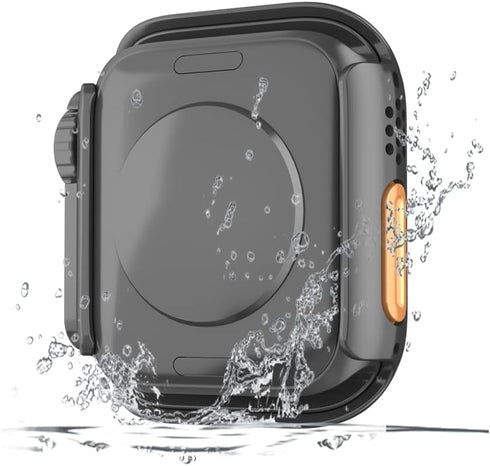 Waterproof Case for Apple Watch Series 8 7 6 5 4 SE/SE2, Full Protective Hard PC Screen Protector Cover (40mm, Black)