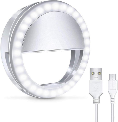 Generic Selfie Ring Light for iPhone, Android, Tablet - Rechargeable Clip-on 3 Light