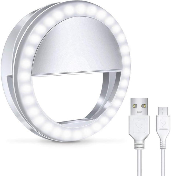 Generic Selfie Ring Light for iPhone, Android, Tablet - Rechargeable Clip-on 3 Light