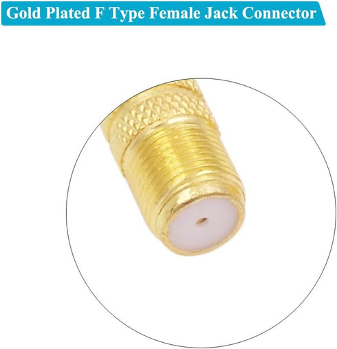 F Female to RCA Male, 4-Pack Gold Plated Aux Audio Adapter for Coax Coaxial Cable Connector for Audio Video Systems
