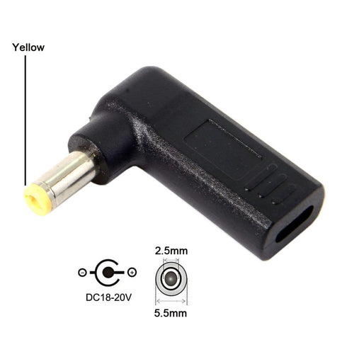 chenyang USB C to DC 20V 5.5x2.5mm PD 65W Emulator Trigger, 90 Degree Angled Converter Adapter