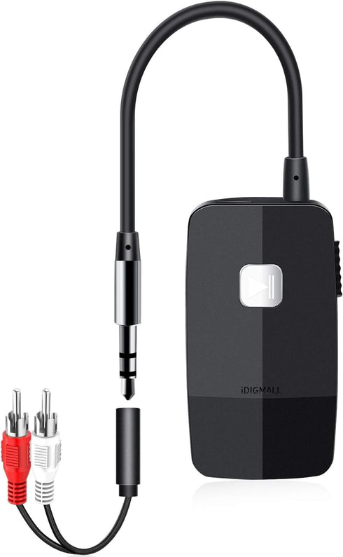 iDIGMALL Bluetooth 5.3 Receiver for Home Stereo, Mini Wireless Audio Adapter for Car Speaker, 20 Hours