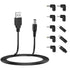 Universal USB to DC 5V Power Cord, 5FT with 10 Connector Tips (5.5x2.5, 4.8x1.7, 4.0x1.7, 4.0x1.35, 3.5x1