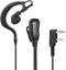 Two Way Radio Earpiece with PTT, Compatible with Kenwood 2.5mm+3.5mm 2-Pin Walkie Talkie Headsets - Single Wire Mic