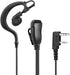 Two Way Radio Earpiece with PTT, Compatible with Kenwood 2.5mm+3.5mm 2-Pin Walkie Talkie Headsets - Single Wire Mic