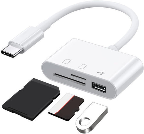 wengjack Compactly USB C Card Reader USB C to Memory Card Reader for Travel Office Use for USB Flashing Disk Connecting