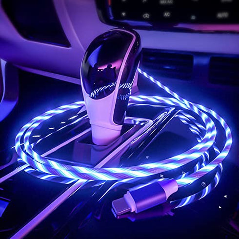 Micro USB Cable Android Charger, 6.6FT LED Light Up Glowing Fast Charging Cord for Android Devices, Green