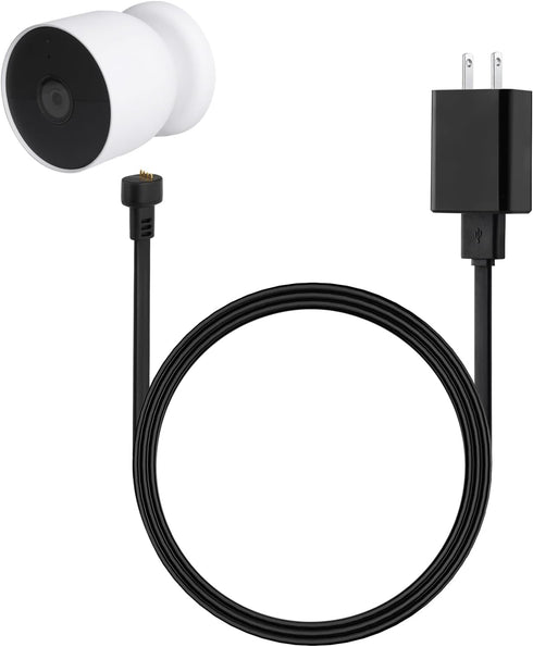 wochel Power Adapter for Google Nest Cam Outdoor/Indoor, 6.5ft Weatherproof Charger Cable for Continuous Power