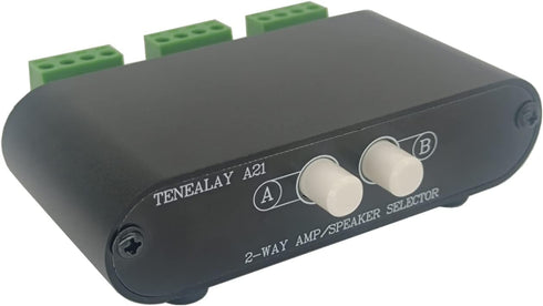 2-Way Stereo Amplifier Speaker Selector, AB Speaker Switch 2 Zone Distribution, Amp Switcher Box