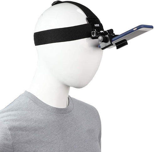 Head-Mounted Mobile Phone Holder, First-Person View Video Outdoor Live Shooting Bracket with Phone Clip (4"-7") for