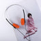Orange Retro Over-Ear Headphones, Wired Stereo Headphones, Lightweight Portable with Adjustable Headband