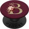 Maroon Floral Initial Letter B Monogram Flowers, PopSockets Standard PopGrip