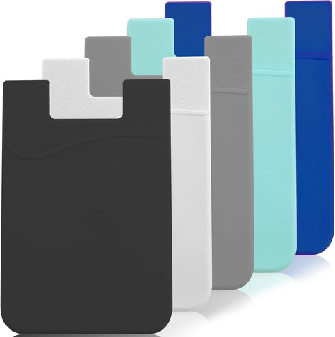Adhesive Phone Wallet Card Holder for Phone Case, Silicone Credit Card Pocket for iPhone and Android Phones